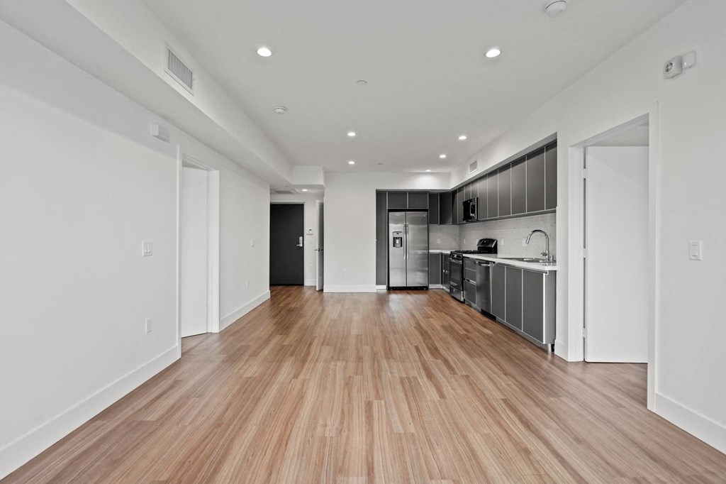 Open-Concept Kitchen, Dining, and Living Room Areas