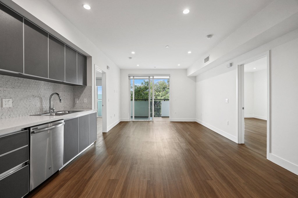 Open-Concept Kitchen, Dining, and Living Room Areas