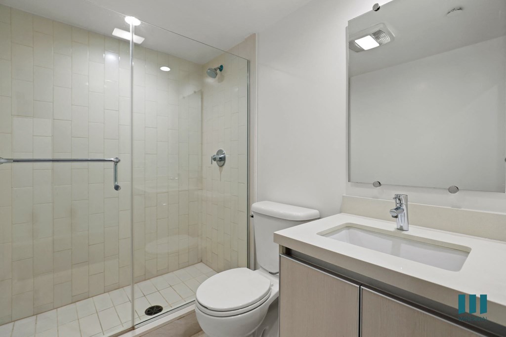 Bathroom with Walk-In Shower and Glass Door