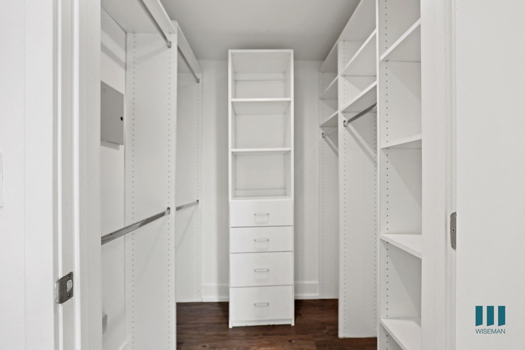 Walk-In Closet with Built-In Organizers