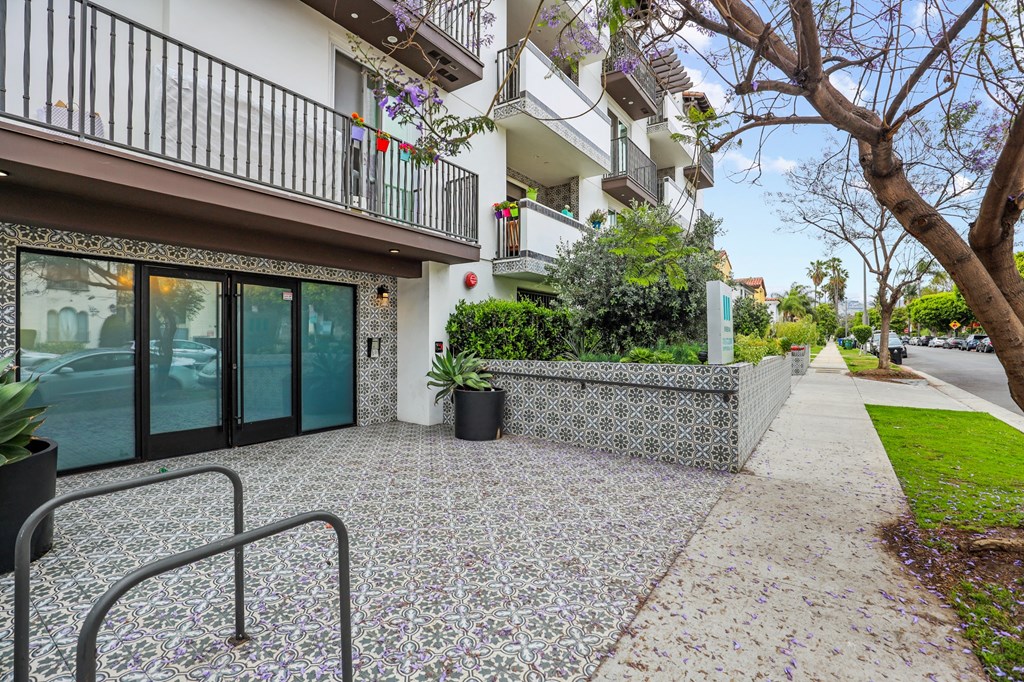Sidewalk View of the Front Entrance of Hayworth Abbey