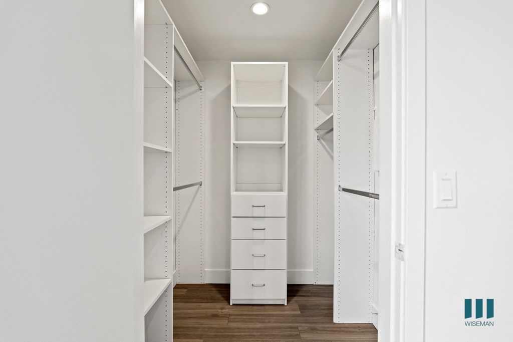 Walk-In Closet with Built-In Organizers
