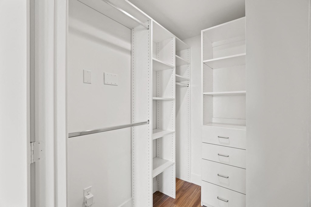 Walk-In Closet with Built-In Organizers