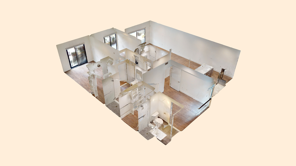 3D Floor Plan of a Three Bedroom Unit