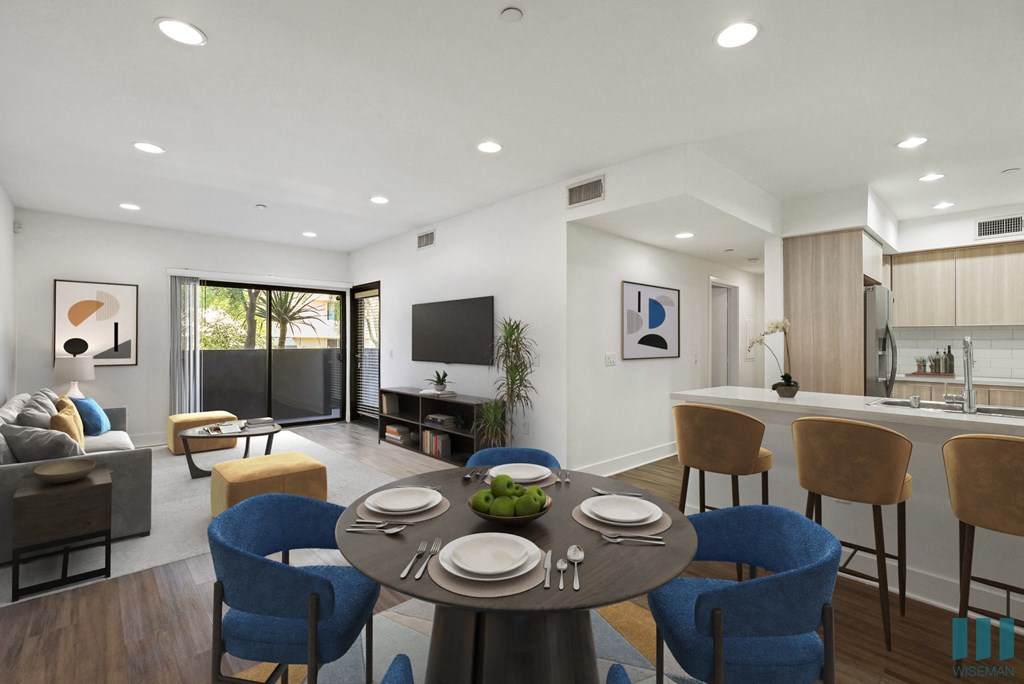 Dining and Living Room with Patio