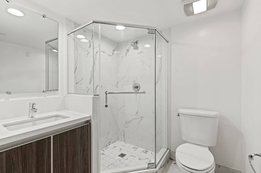 Bathroom with Stand-In Shower and Glass Door