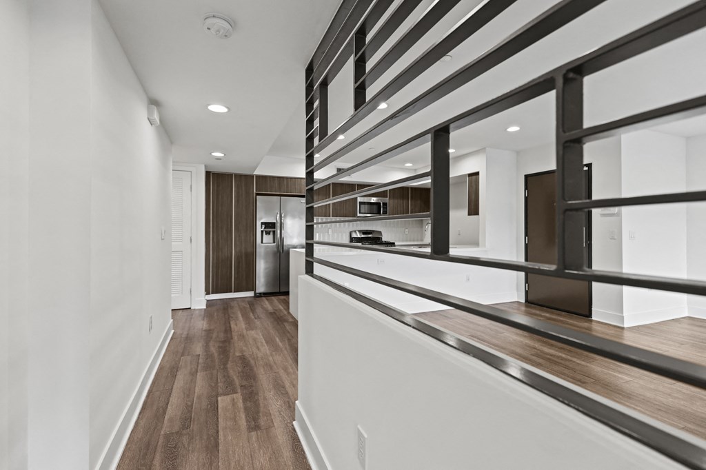 Hallway View of Kitchen and Dining Area