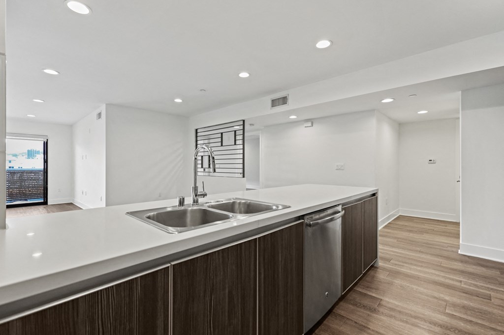 Open-Concept Kitchen, Dining, and Living Room Areas