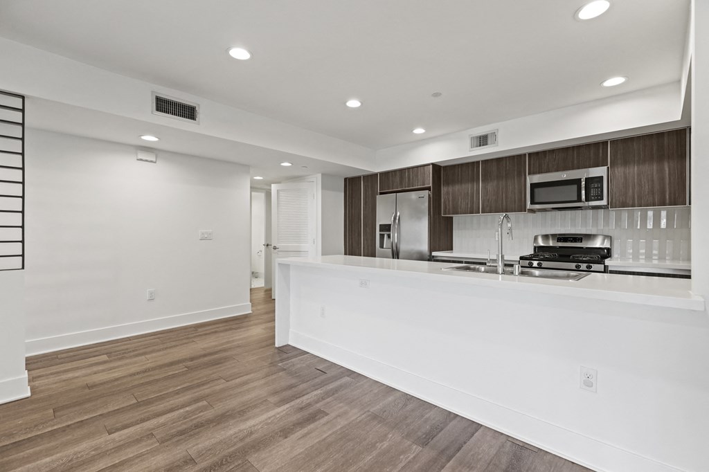 Kitchen with Countertop Bar