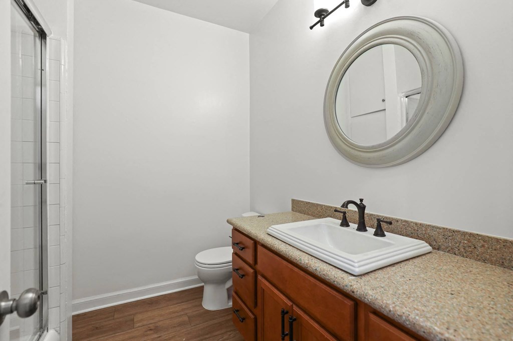 Bathroom with Walk-In Shower and Vanity