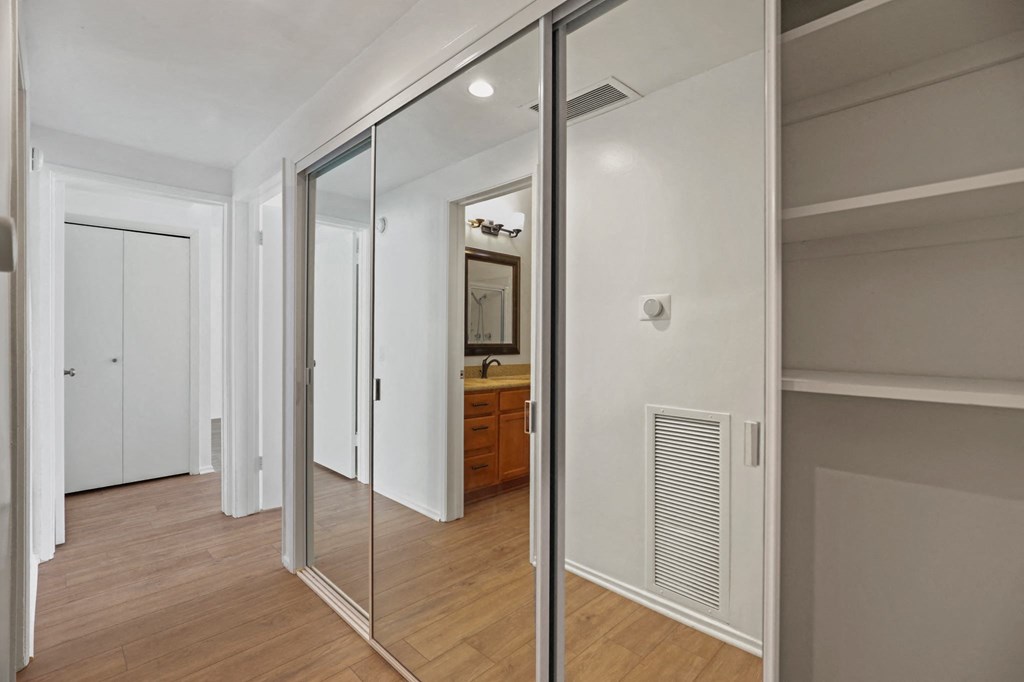 Bedroom Closet with Built-In Shelving