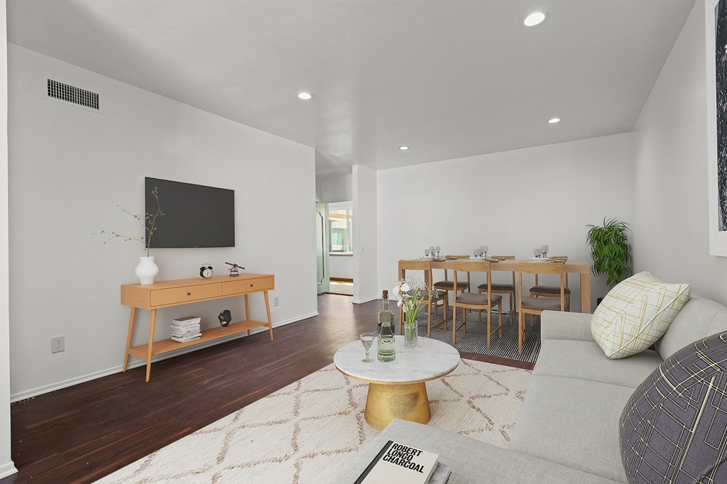 Open-Concept Dining and Living Room Area