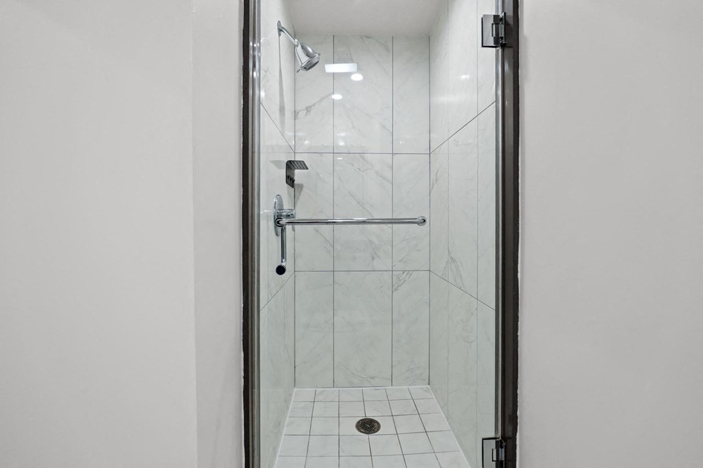Stand-Up Shower with Glass Door