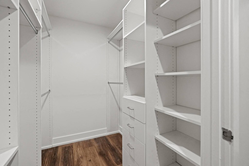 Walk-In Closet with Built-In Organizers