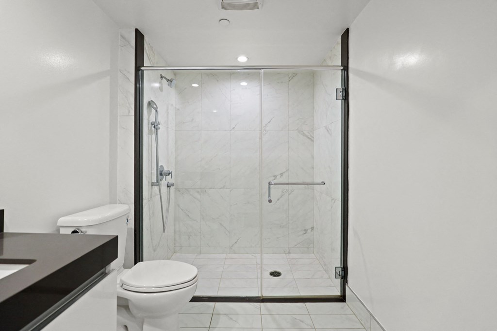 Bathroom with Walk-In Shower with Glass Door
