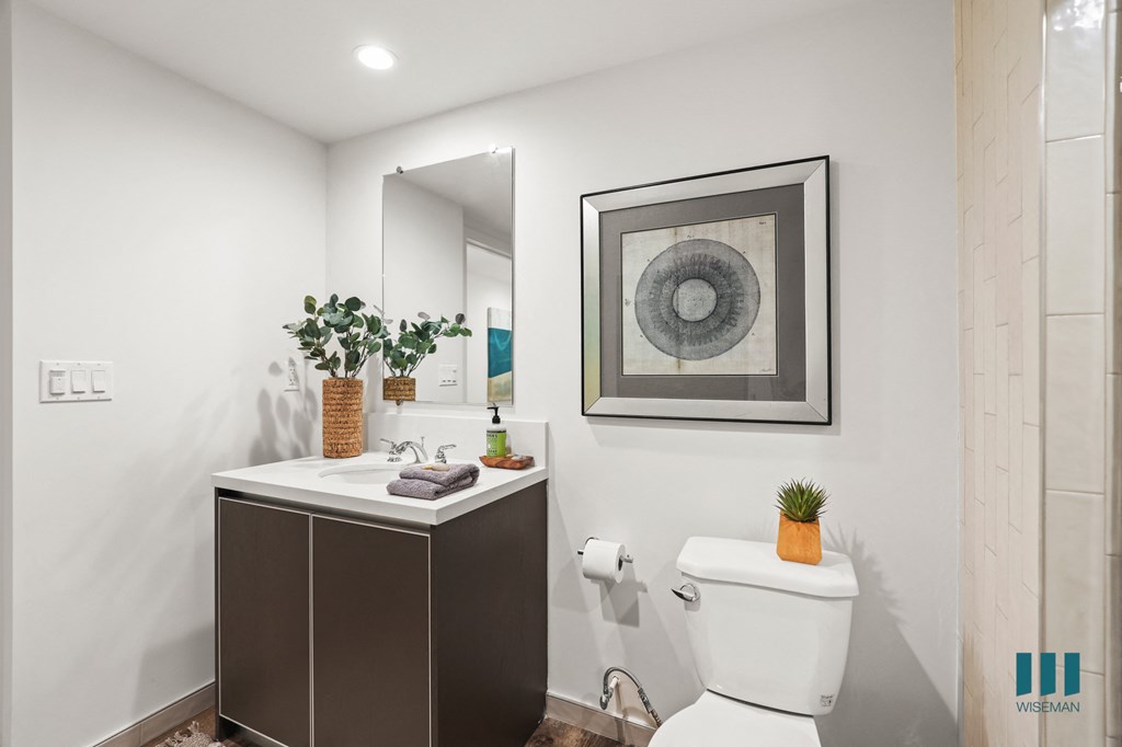Bathroom with Vanity Cabinet Storage and Toilet