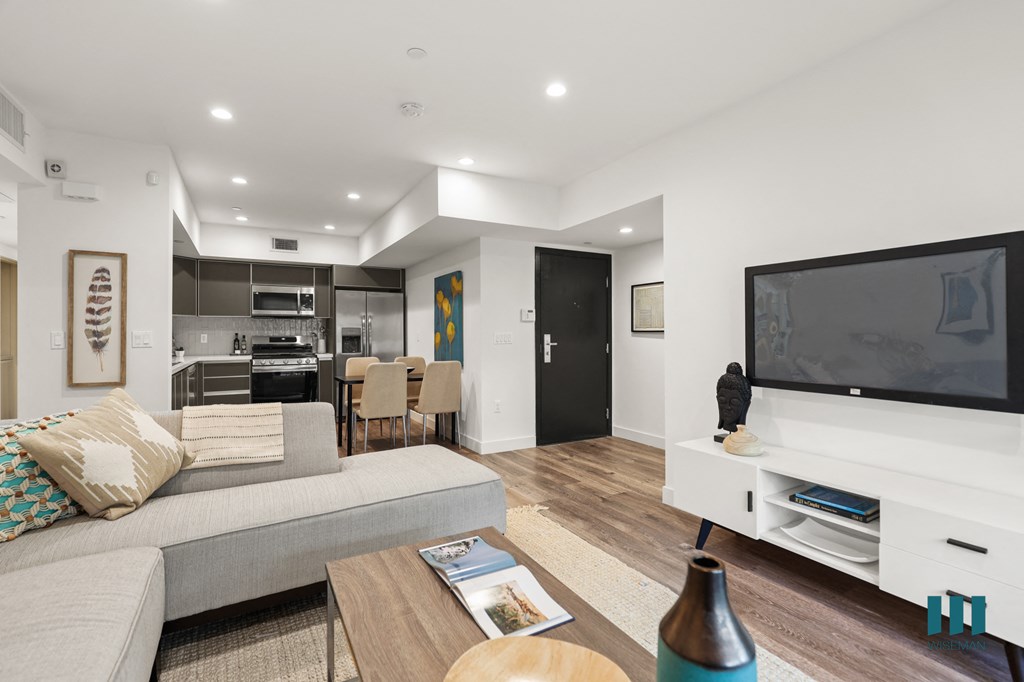 Open-Concept Kitchen, Dining, and Living Room Areas