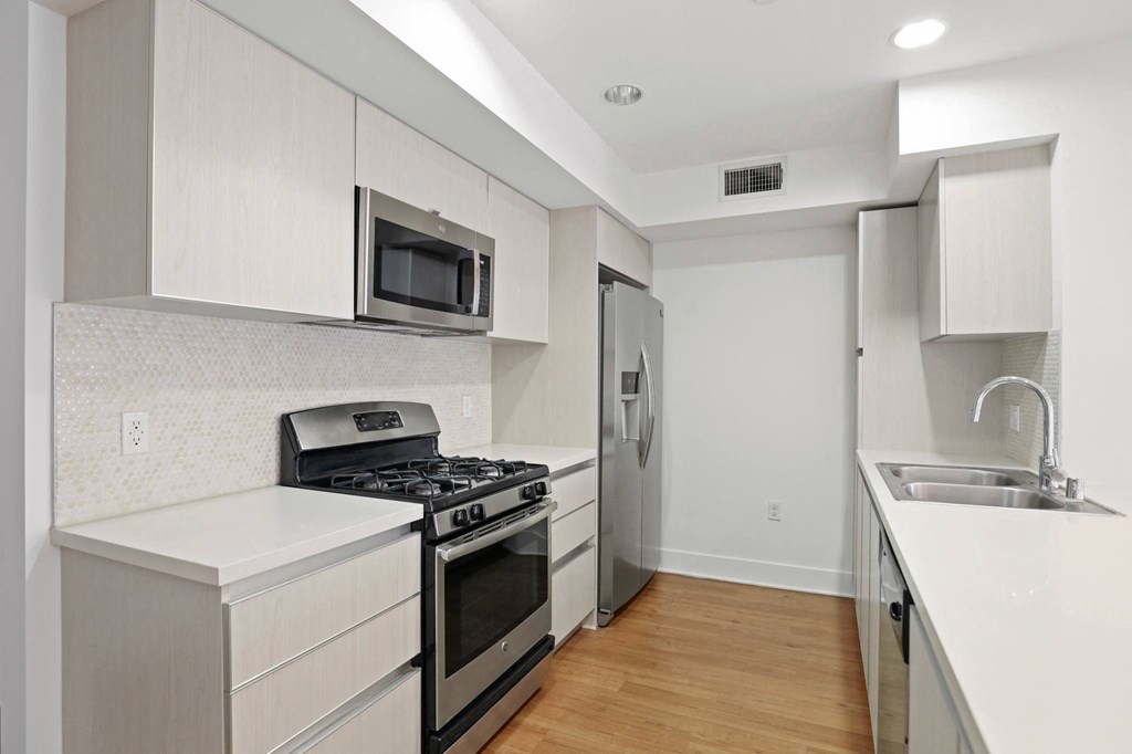 Kitchen with Energy-Efficient Stainless Appliances