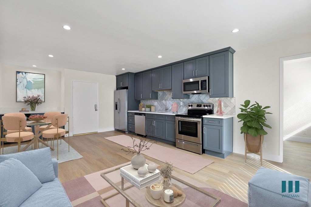 Open-Concept Kitchen, Dining, and Living Room Space