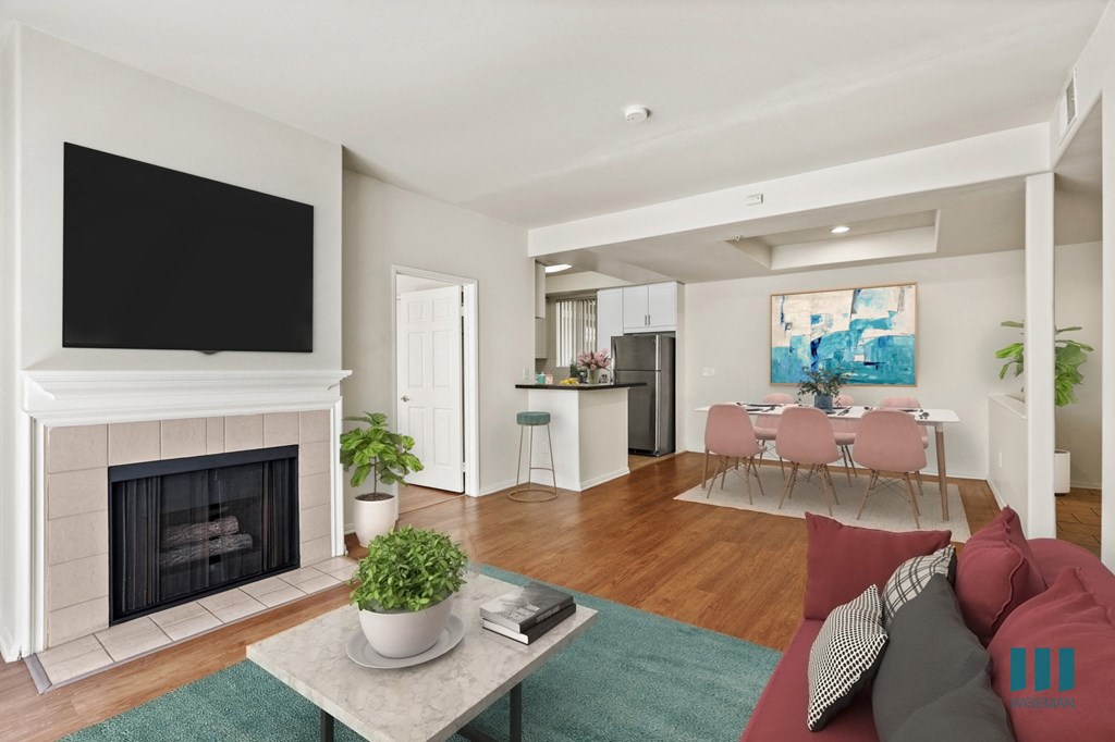 Open-Concept Kitchen, Dining, and Living Room Space