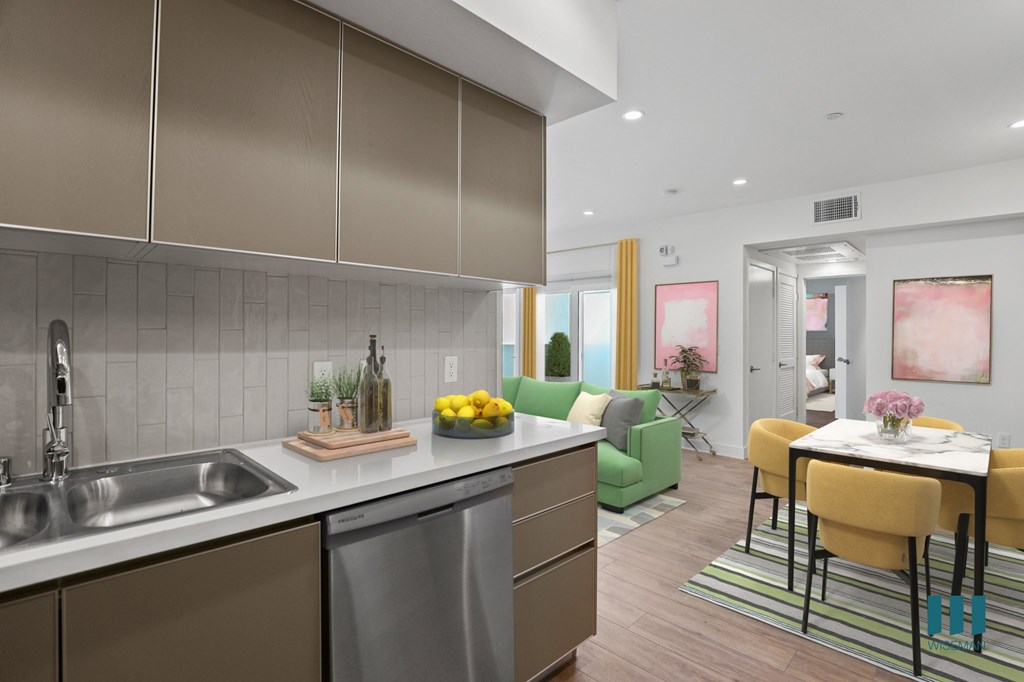 Kitchen, Dining, and Living Room Space