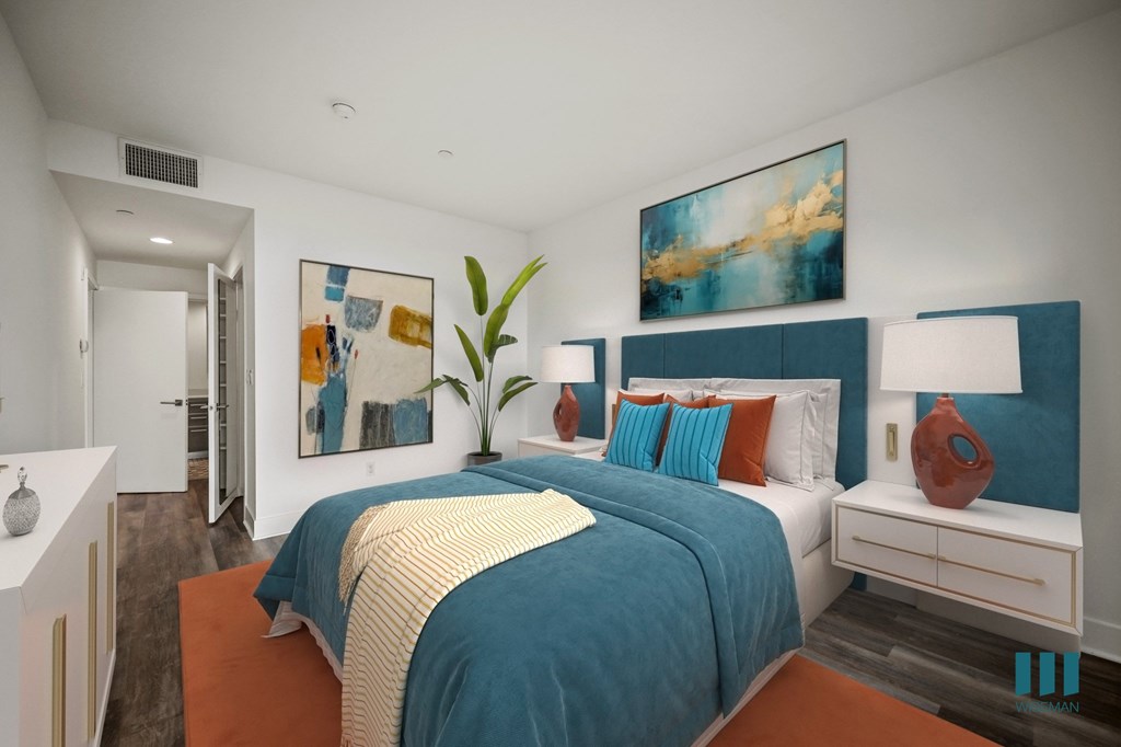 Bedroom with Vinyl Flooring, Bathroom, and Closet