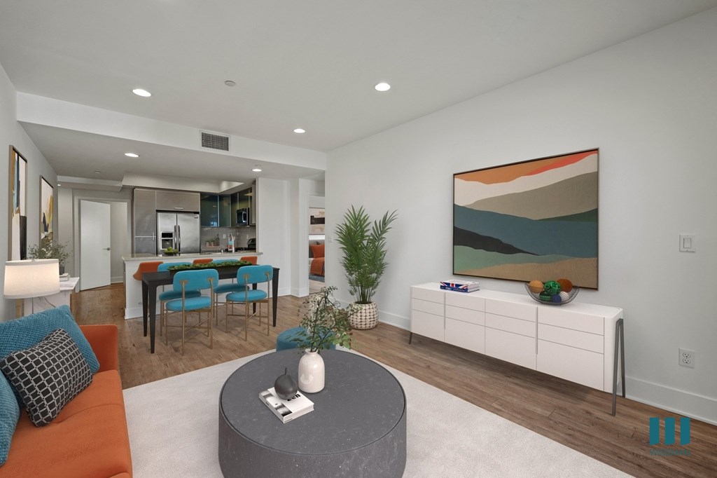 Open-Concept Kitchen, Dining, and Living Room