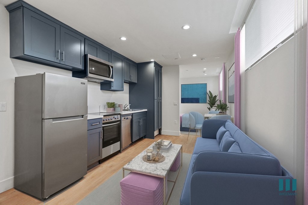 Studio with Full Kitchen, Dining, and Living Room