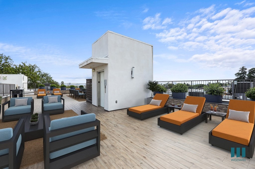 Rooftop Terrace with Entertainment and Seating Area