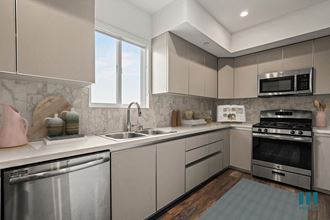 Full-Size Kitchen with Energy-Effcient Appliances and Ample Cabinet Storage