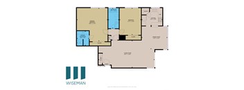 A floor plan of a home with rooms labeled, including a garage and a dining room.