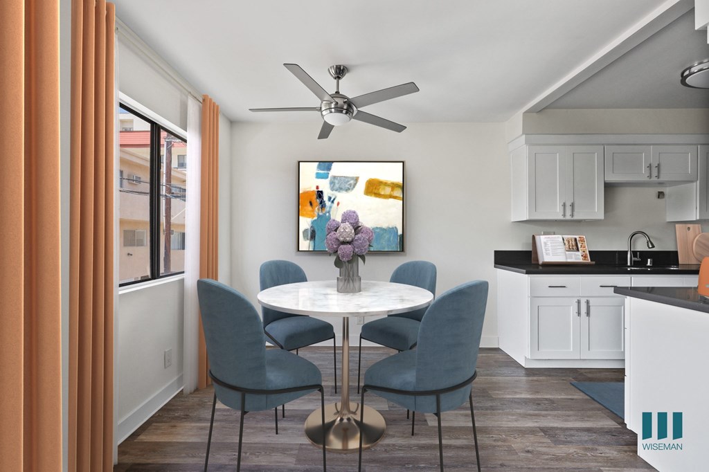 Dining Room with Large Windows and Vinyl Flooring