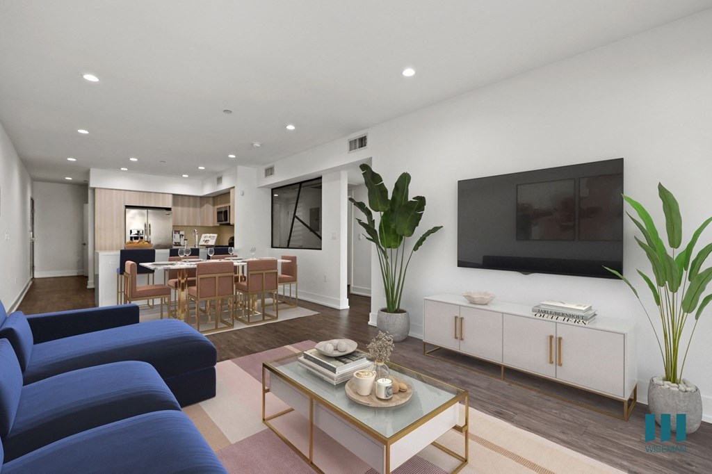 Open-Concept Kitchen, Dining, and Living Room Space