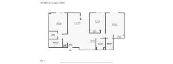 A floor plan of a two-bedroom, two-bathroom apartment.