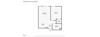A floor plan of a one bedroom apartment.