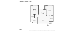A floor plan of a one bedroom apartment.