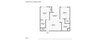 A floor plan of a one bedroom apartment.