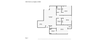 A floor plan of an apartment at 1500 HI Point St, Los Angeles, CA 90035.