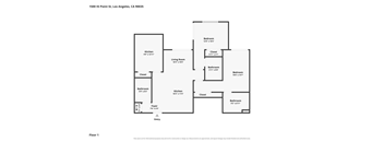 A floor plan of a two-bedroom, two-bathroom apartment.