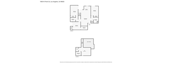A floor plan of a building with two separate entrances.