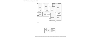 A black and white image of a floor plan for a property located at 1500 HI Point St, Los Angeles, CA 90035.
