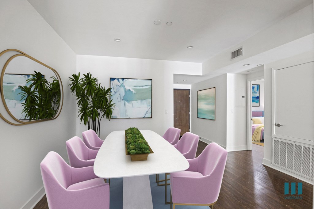 Front Entryway and Dining Room with Vinyl Flooring