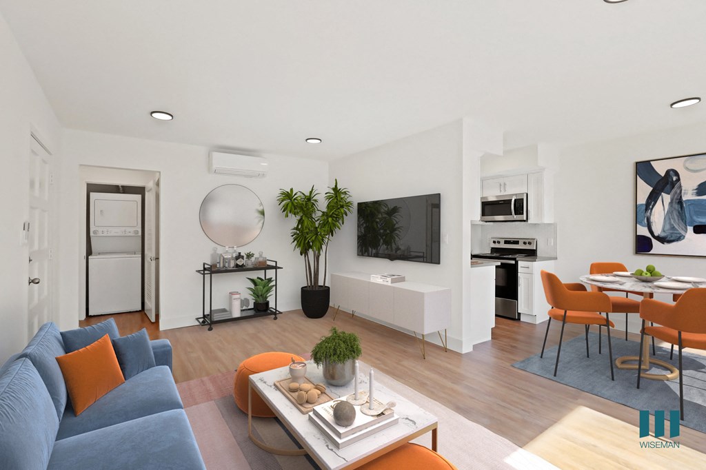 Living Room and In-Suite Washer & Dryer