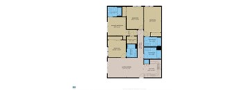 A floor plan of a house with labeled rooms and dimensions.