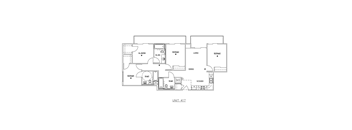 A floor plan of a unit labeled "Unit 417" with various rooms such as a living room, dining room, kitchen, and bedrooms.