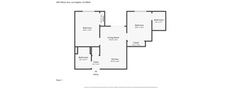A floor plan of an apartment at 3557 Motor Ave, Los Angeles, CA 90034.