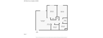 A black and white floor plan of a two bedroom apartment.