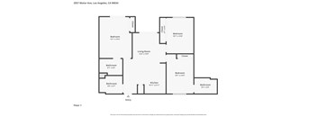 A floor plan of an apartment at 3557 Motor Ave, Los Angeles, CA 90034.