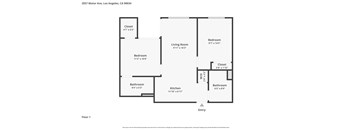A floor plan of a one bedroom apartment.