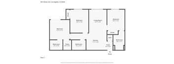 A floor plan for a home at 3557 Motor Ave, Los Angeles, CA 90034 is shown.